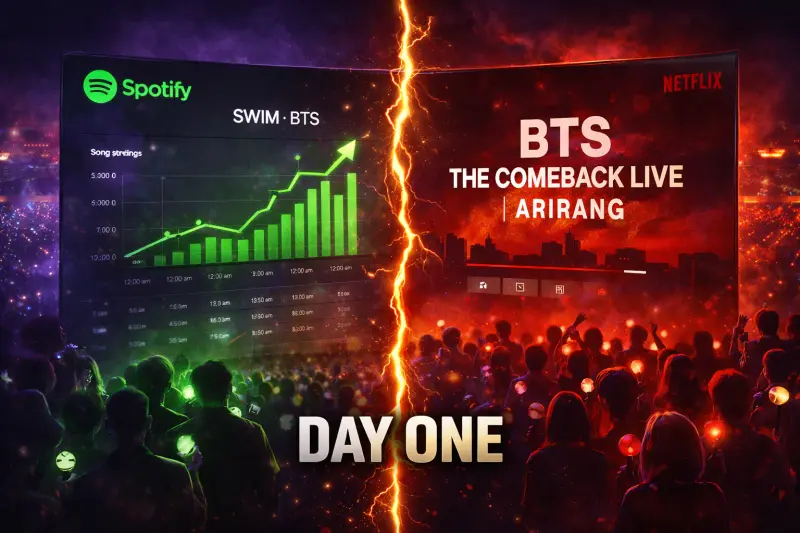 BTS ARIRANG Day One Spotify Records and Netflix Concert Paywall Controversy