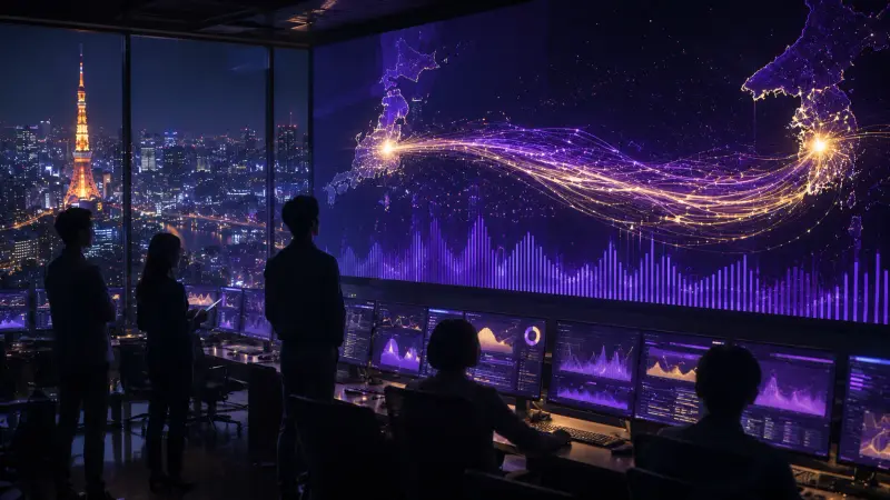 BTS Dynamite Japan streams visualized through Tokyo and Seoul data waves
