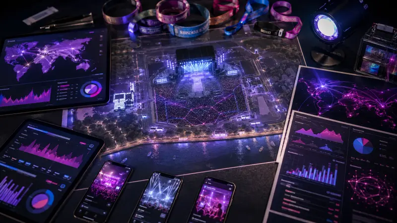 Gov Ball K-pop festival analytics with crowd phones and stage dashboards