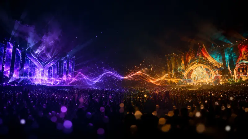 SEA pop and K-pop stages facing each other through anonymous fandom lights