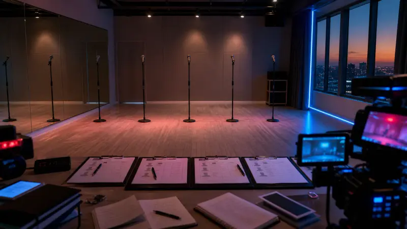 YG new boy group training silhouettes under September stage lights